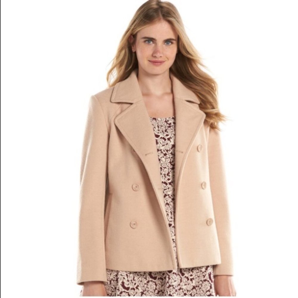 LC Lauren Conrad pea coat with bow NWT